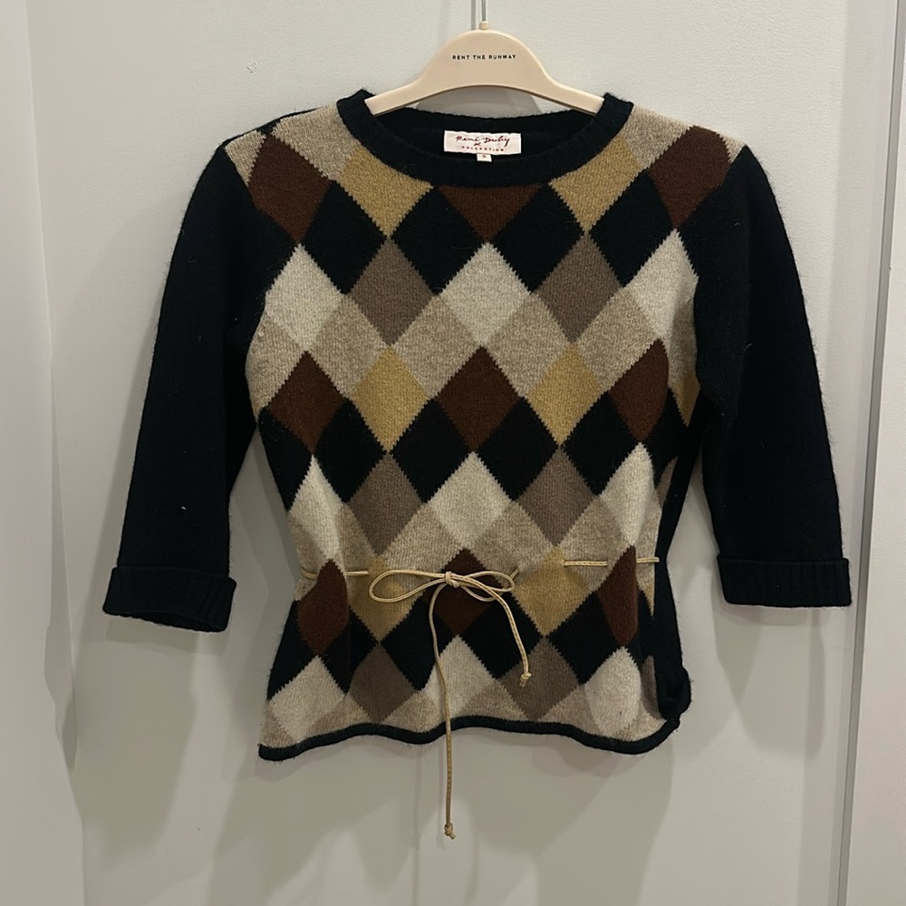 Rene Derby Argyle Sweater with tie